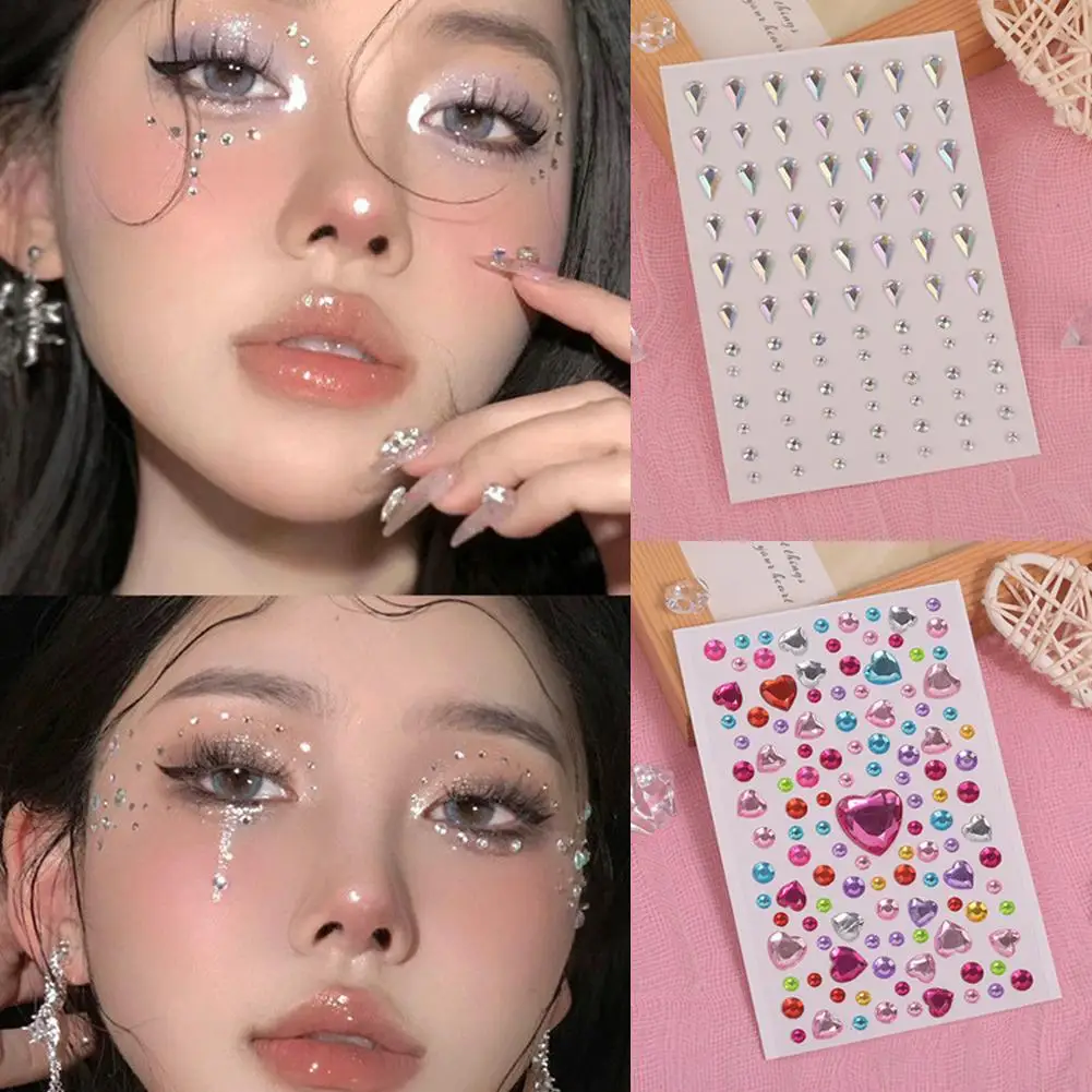 Eye Makeup Rhinestone Diamond Sticker Butterfly Sticker Eye Corner Makeup Butterfly Bright Diamond Tear Stage Face Decoration