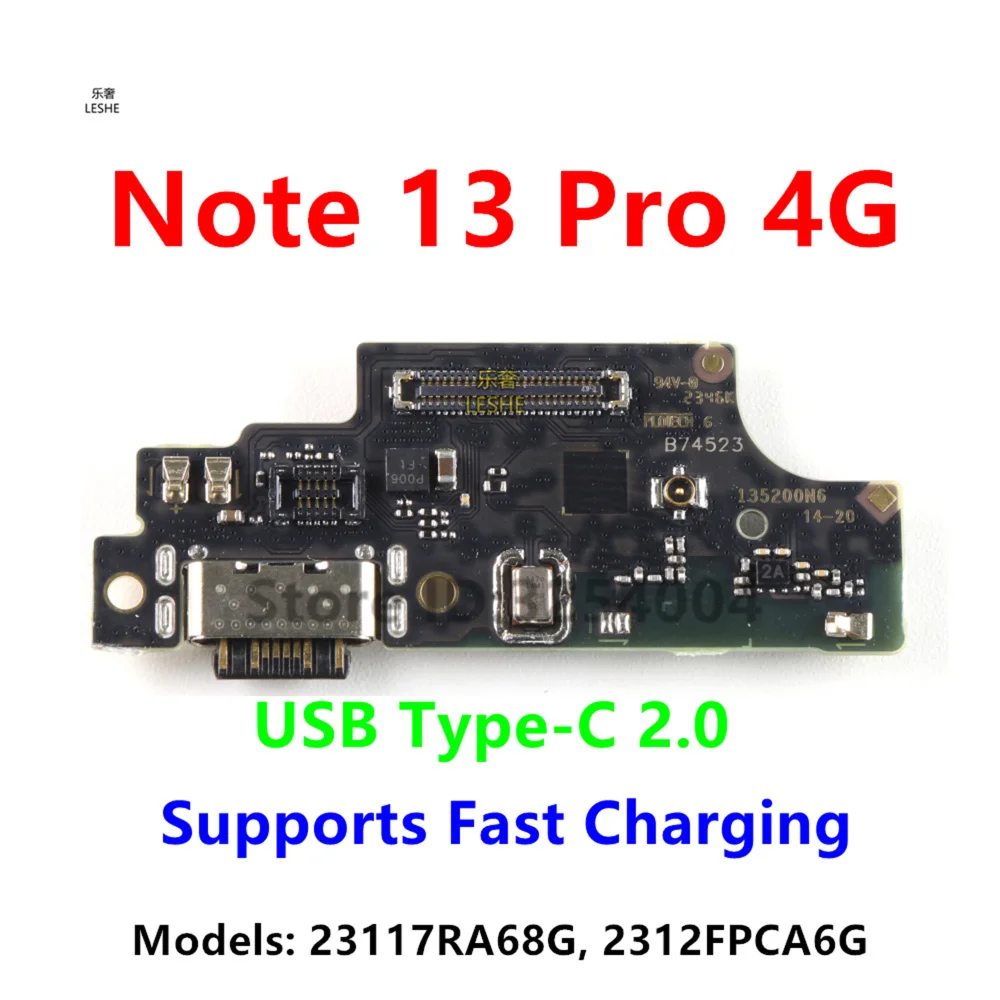 

USB Type-C 2,0 порт, зарядное устройство, док-станция, разъем для Xiaomi Redmi Note 13 Pro 4G, зарядная плата, кабель FLex, микрофон, плата