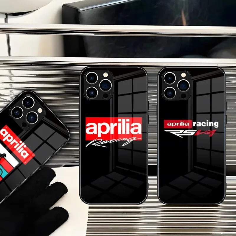Aprilia Phone Case For IPhone 14 Pro 15 Max Plus 13 12 11 X XR XS 8 7 6 MINI SE 2022 Glass Design Back Cover