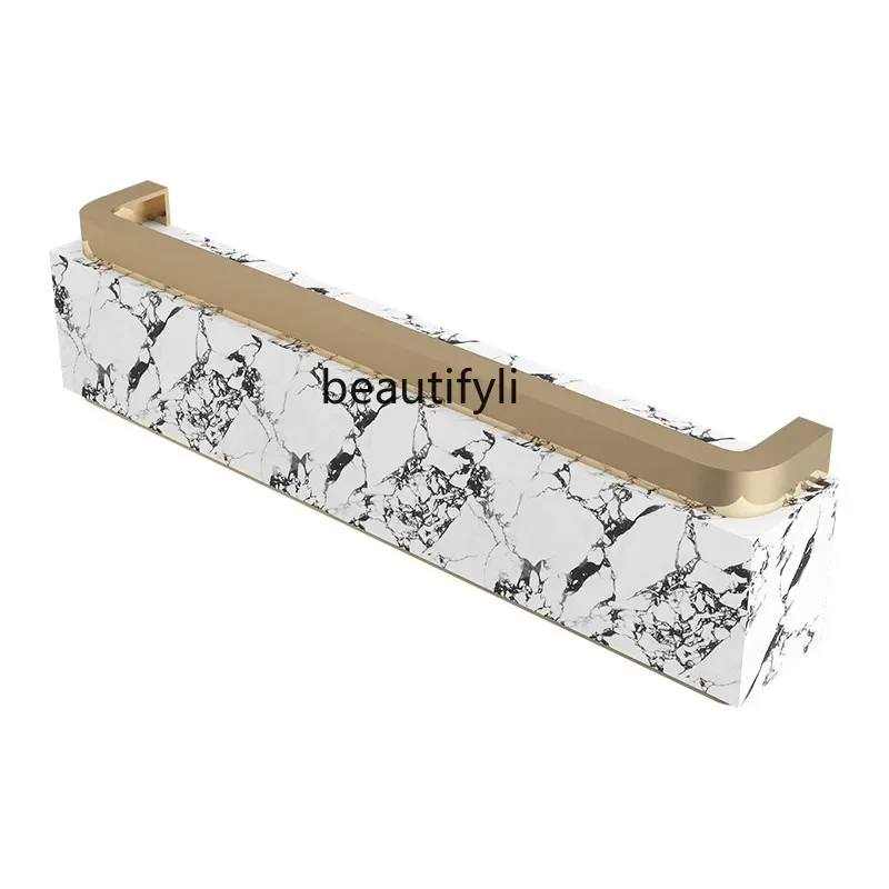 

Slate marble Reception Modern Company Hotel Reception Desk Beauty Salon Stainless Steel checkout page