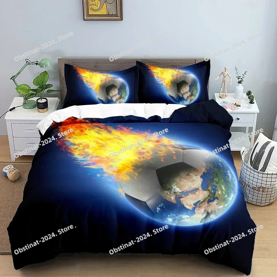 

Football Bedding Set 3D Soccer Child Duvet Cover Single Double Sports Boy Home Textile Comforter Nordic Covers For Bed King Full