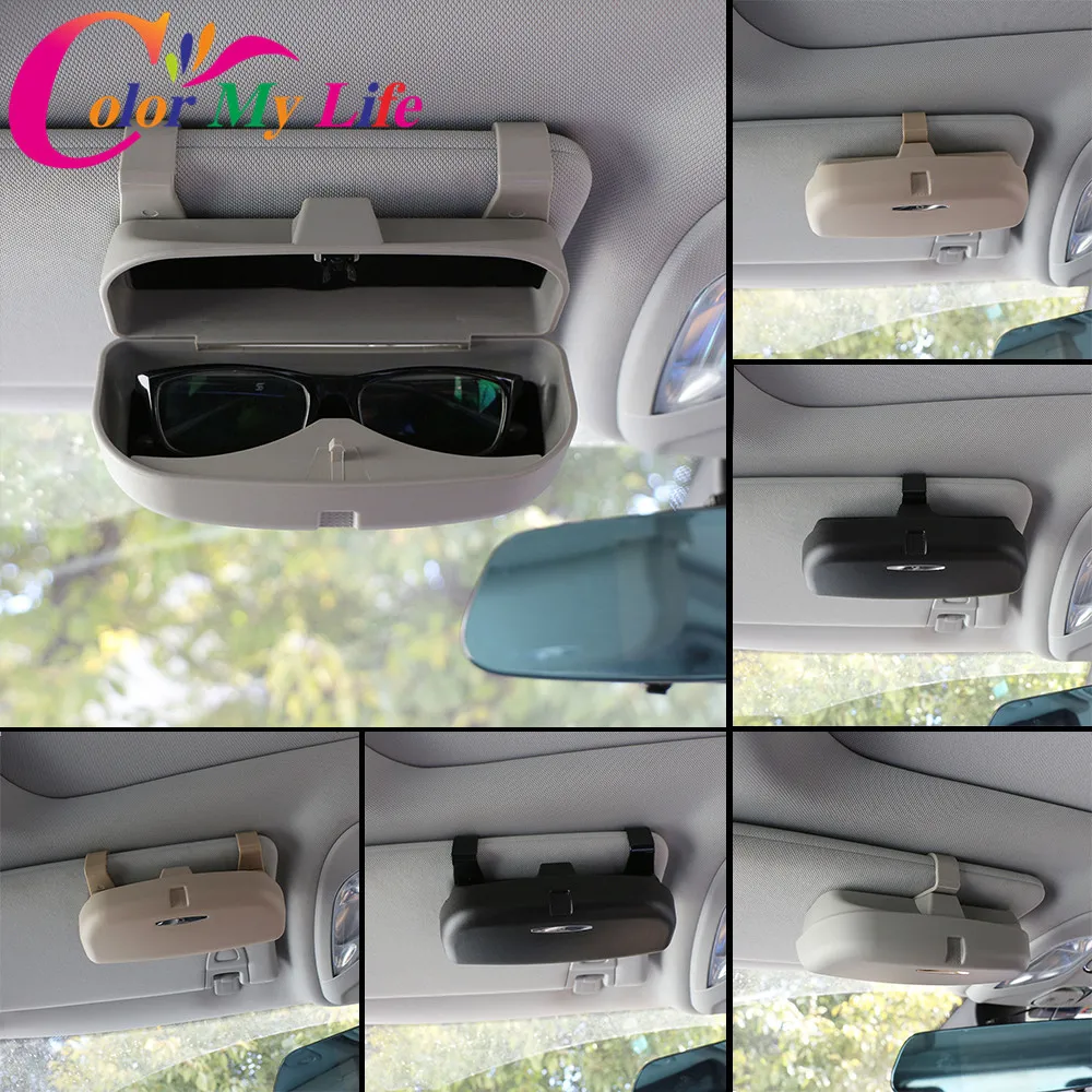 Car Glasses Case Organizer Box Sunglasses Holder Storage Pockets for Renault Koleos Kadjar Duster Samsung QM6 QM3 Accessories