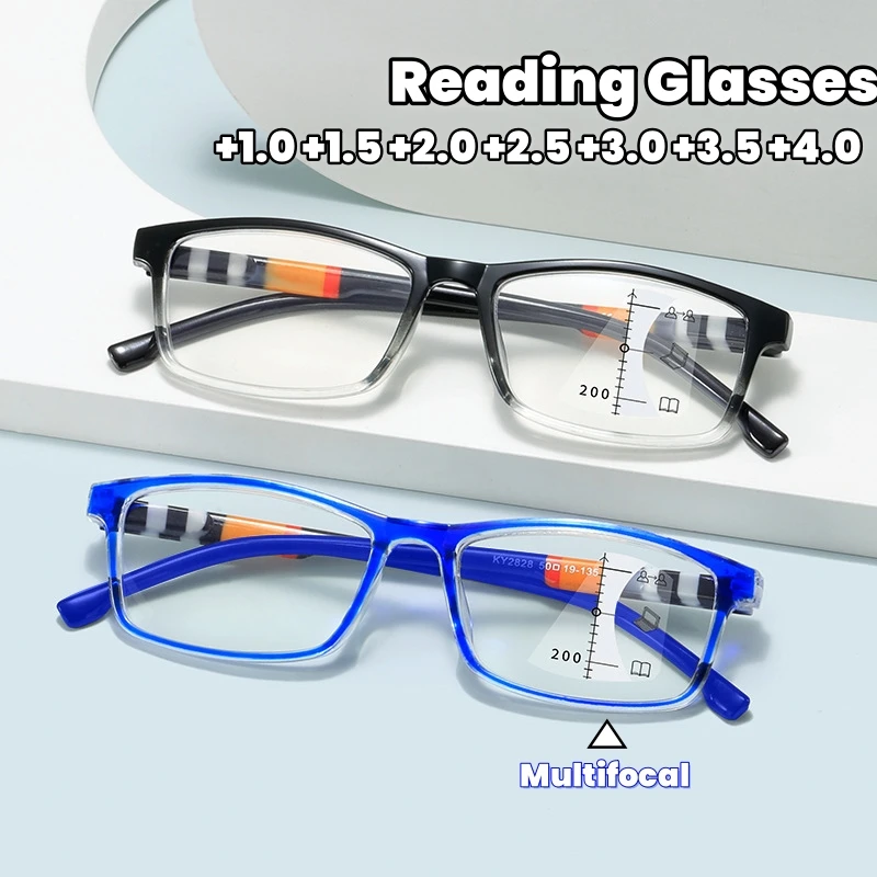 

Anti-Blue Light Presbyopia Multifocal Glasses Progressive Near Far High Definition Reading Glasses New Fashion Printed Glasses