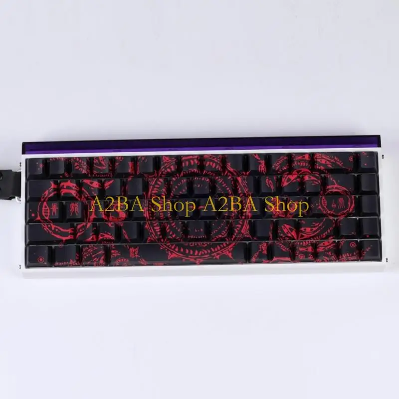 A2BA Side Engraved Keycaps PBT Intricate Color Retention for Mechanical Keyboards 60% 68% layput
