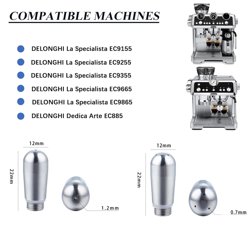 Delonghi La Specialista Coffee Steam Nozzle Milk Foam Spout Steam Wand Tip for EC9155/9355/9255/9665/9865 EC885 Espresso Machine