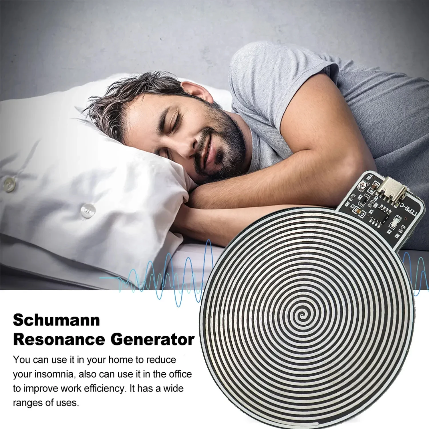 7.83Hz Schumann Resonances Generator Ultra-Low Frequency Pulse Wave Generator Type-C Audio Resonator for Relax Body and Mind