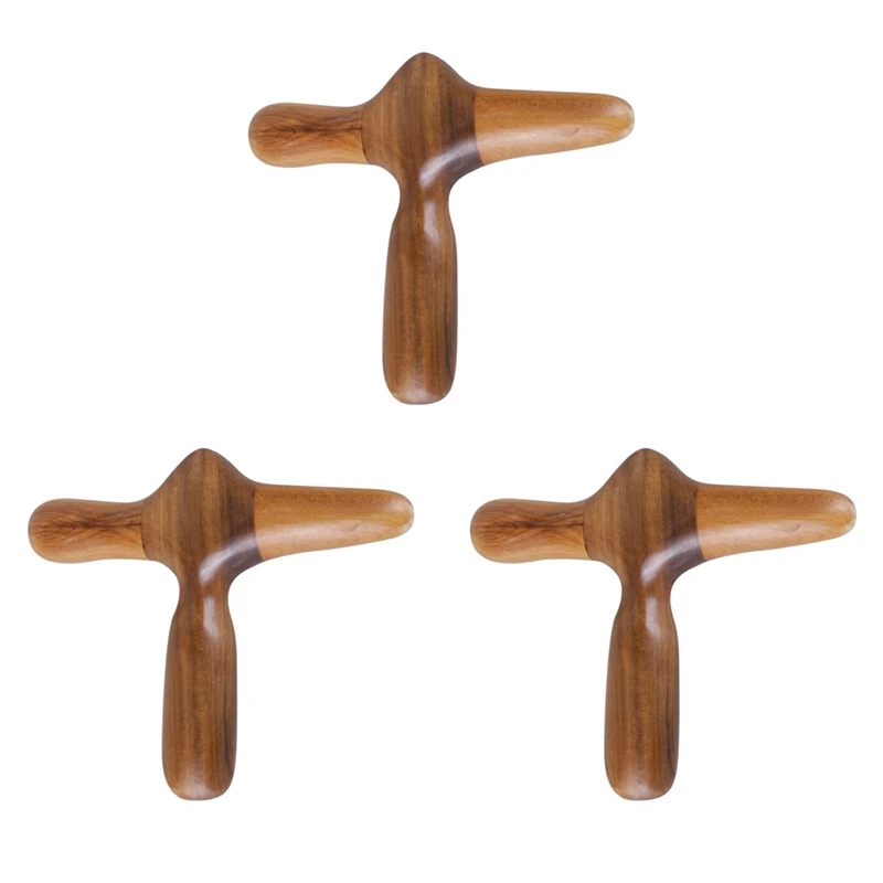 3X Foot Massage Wooden Stick Tool On Hand, Foot And Face Full Body Massage Tool Wooden Stick Relaxing Massage Tool