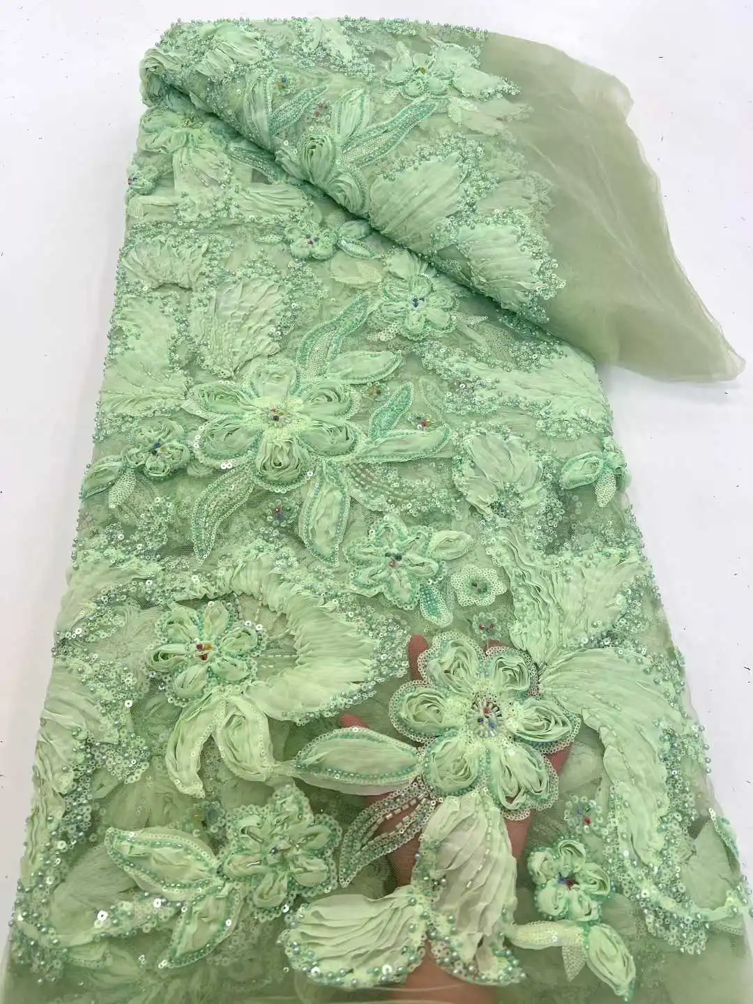 الأفريقي ثلاثية الأبعاد زهرة الدانتيل النسيج الترتر مطرز الدانتيل المواد النيجيري الفرنسية صافي 2026 شمسيّة دانتيل عالية الجودة لفستان الزفاف النساء