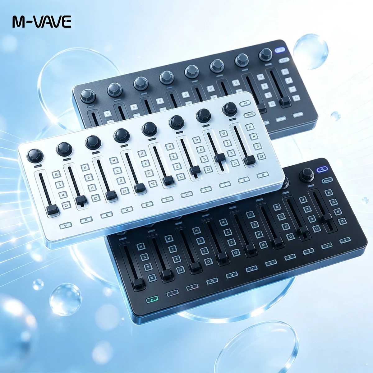 M-VAVE SMC-Mixer White/ Black /Gray Wireless MIDI Controller Mixing Console Type-C for Windows Mac iOS Android