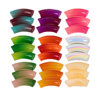 Jelly Color 15pcs Acrylic 11mm Bamboo Tube Beads Resin Chunky Bent Pipe Loose Bead for DIY Bracelet Necklace Jewelry Accessories