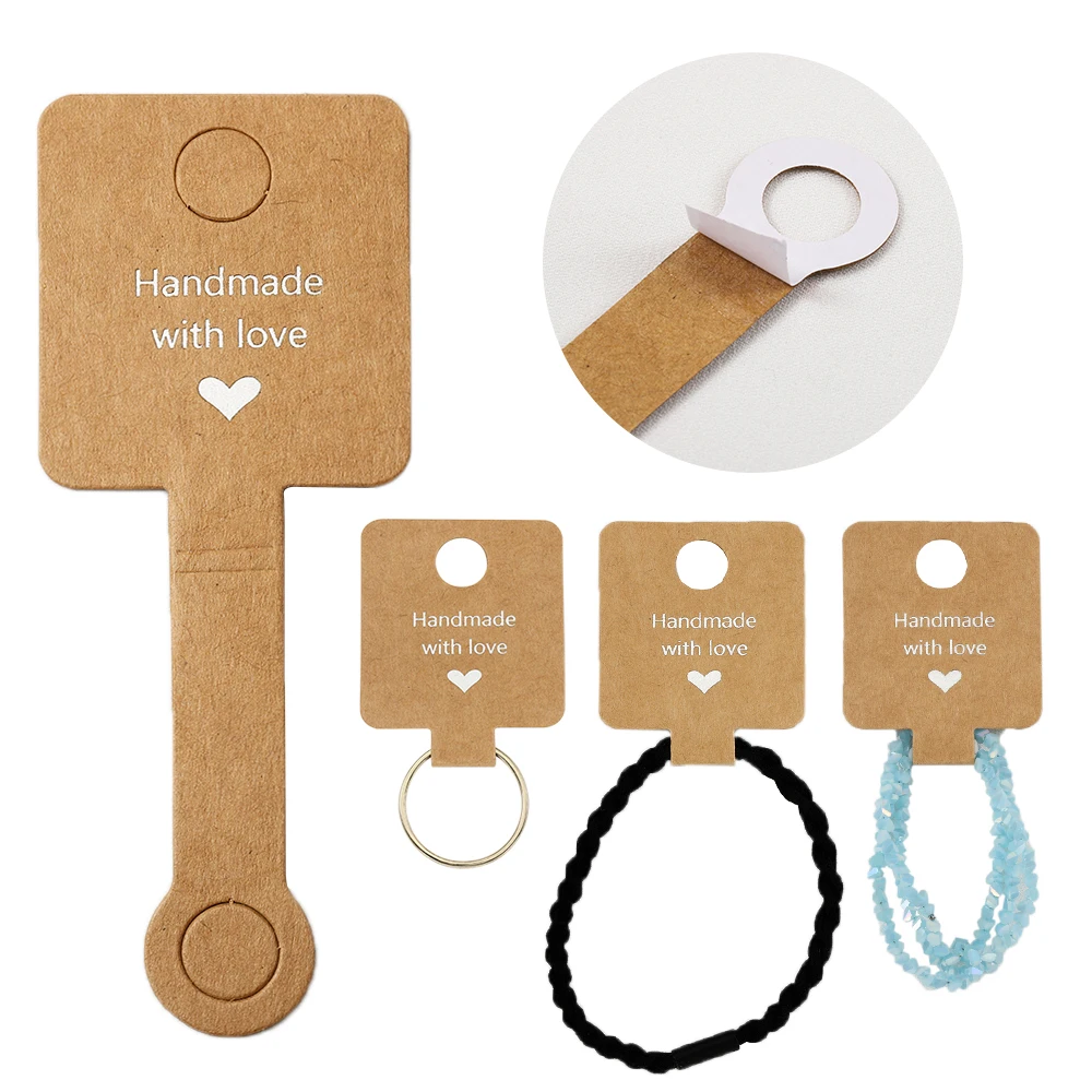 50pcs Jewelry Display Cards Self-adhesive Packaging Cards For Displaying Necklaces Bracelets Ring And Hair Accessories