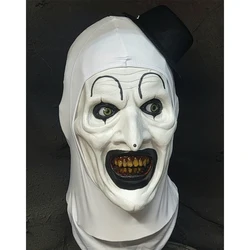 Creepy Terrifier Art The Clown Mask Cosplay Horror Demon Killer Joker Hat Latex Helmet Halloween Party Purim Costume Props