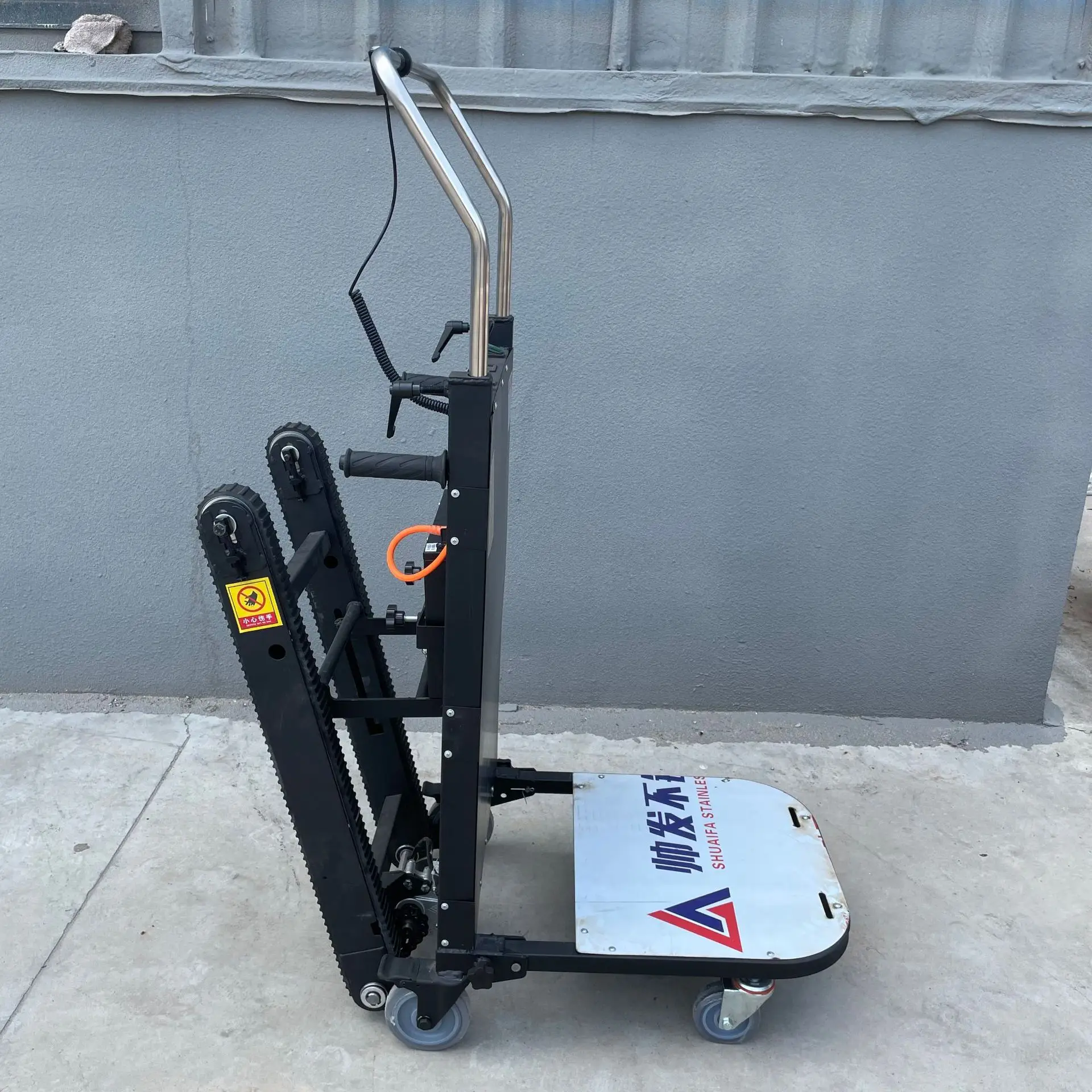 500W 48V 24AElectric Stair Climber, Track Design,Automatic Up Stairs,Folding Hand Truck for Heavy Lifting, Portable Moving Dolly