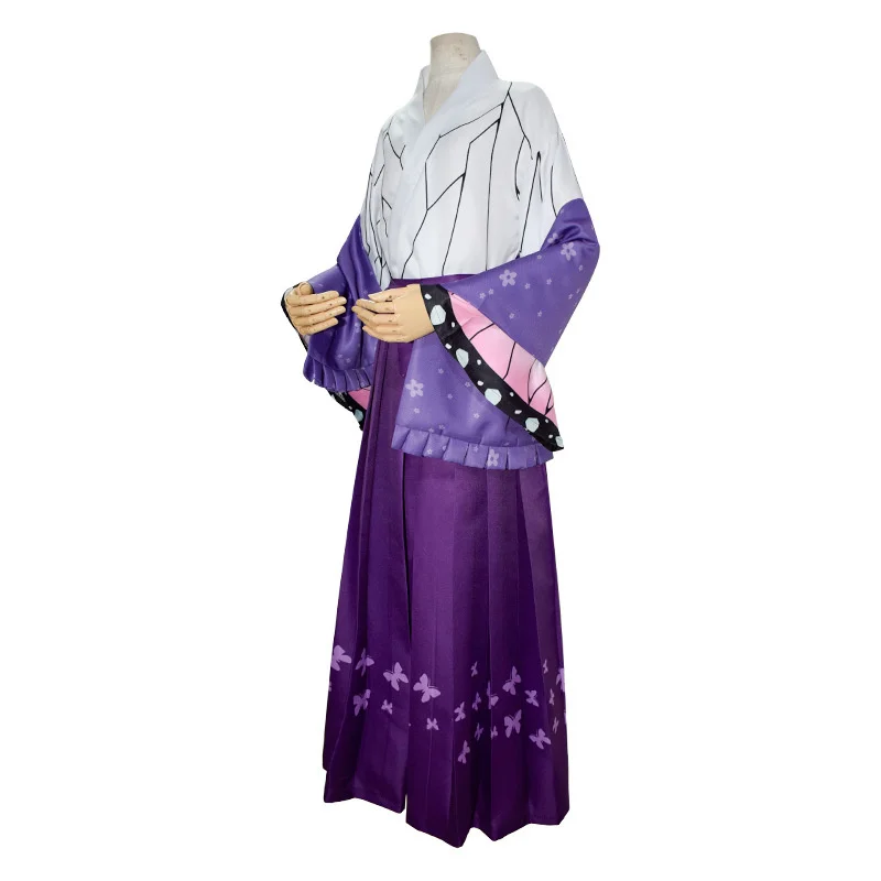 Anime Women kimono Uniforme Demon Slayer Shinobu Kocho Cosplay Costume Halloween Carnival Party Suit