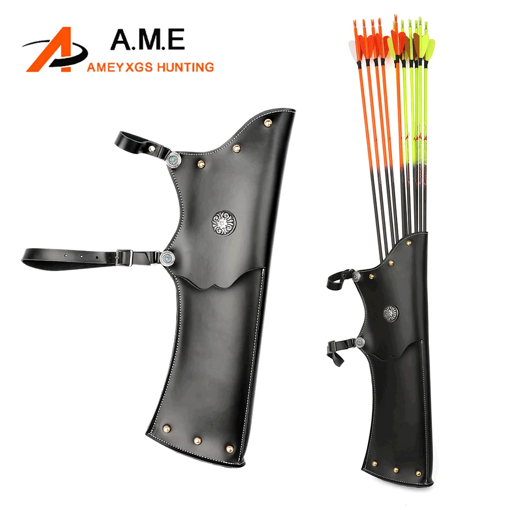 

Сумка для стрельбы из лука из воловьей кожи, колчан для стрел, сумка для стрельбы из лука влево и вправо, регулируемый поясной ремень, сумка для стрел, лук, стрела, охота, стрельба