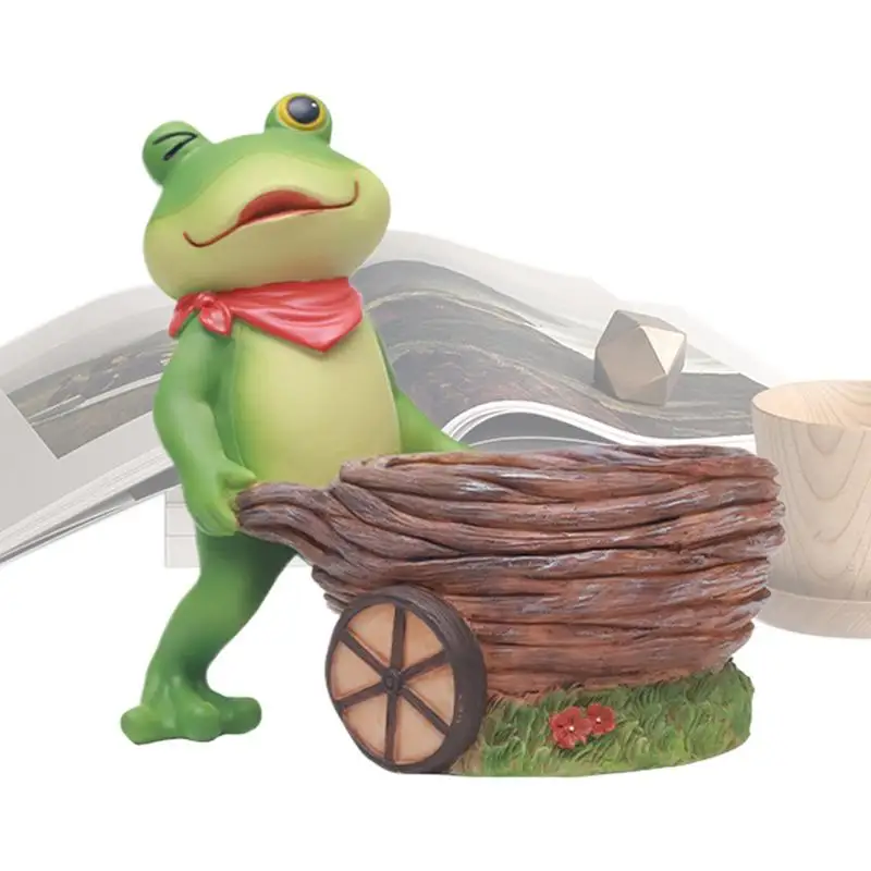 Frog Planter Succulent Bonsai Pots Resin Planter Animals Theme Frog Garden Statue Planter Multifunctional Garden Decor For