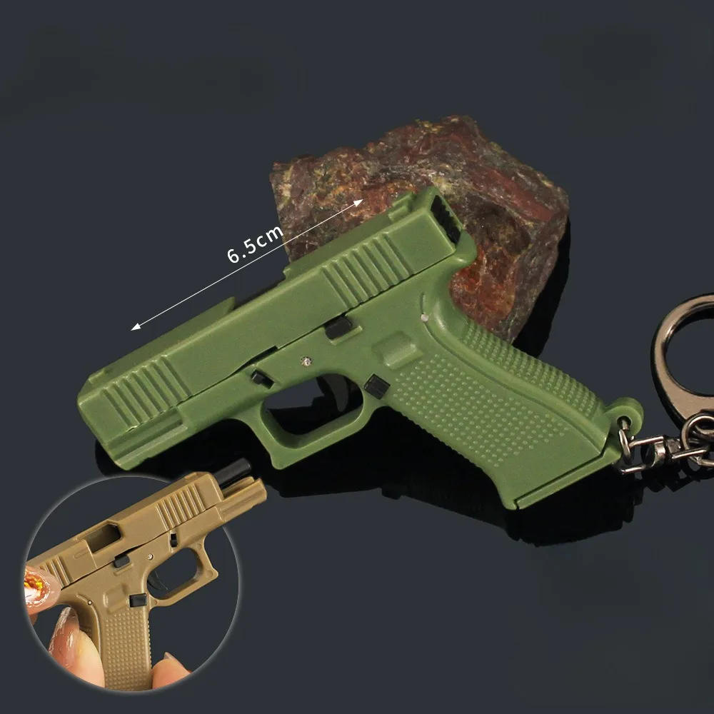 6.5cm Glock G18 Plastic Pistol Weapon Model Keychain Game Pendant Ornaments Model Christmas Gifts Children's Toys Gifts for Boys