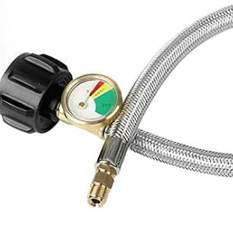 RV Propane Regulator With Hose, Heavy Duty 2-Tank Auto Changeover LP Propane Gas Regulator With Gauge