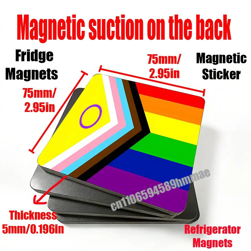 

For Intersex Inclusive Progress Pride Flag LGBTQ Rainbow Safe Person Fridge Freezer Refrigerator Magnets Magnetic Sticker
