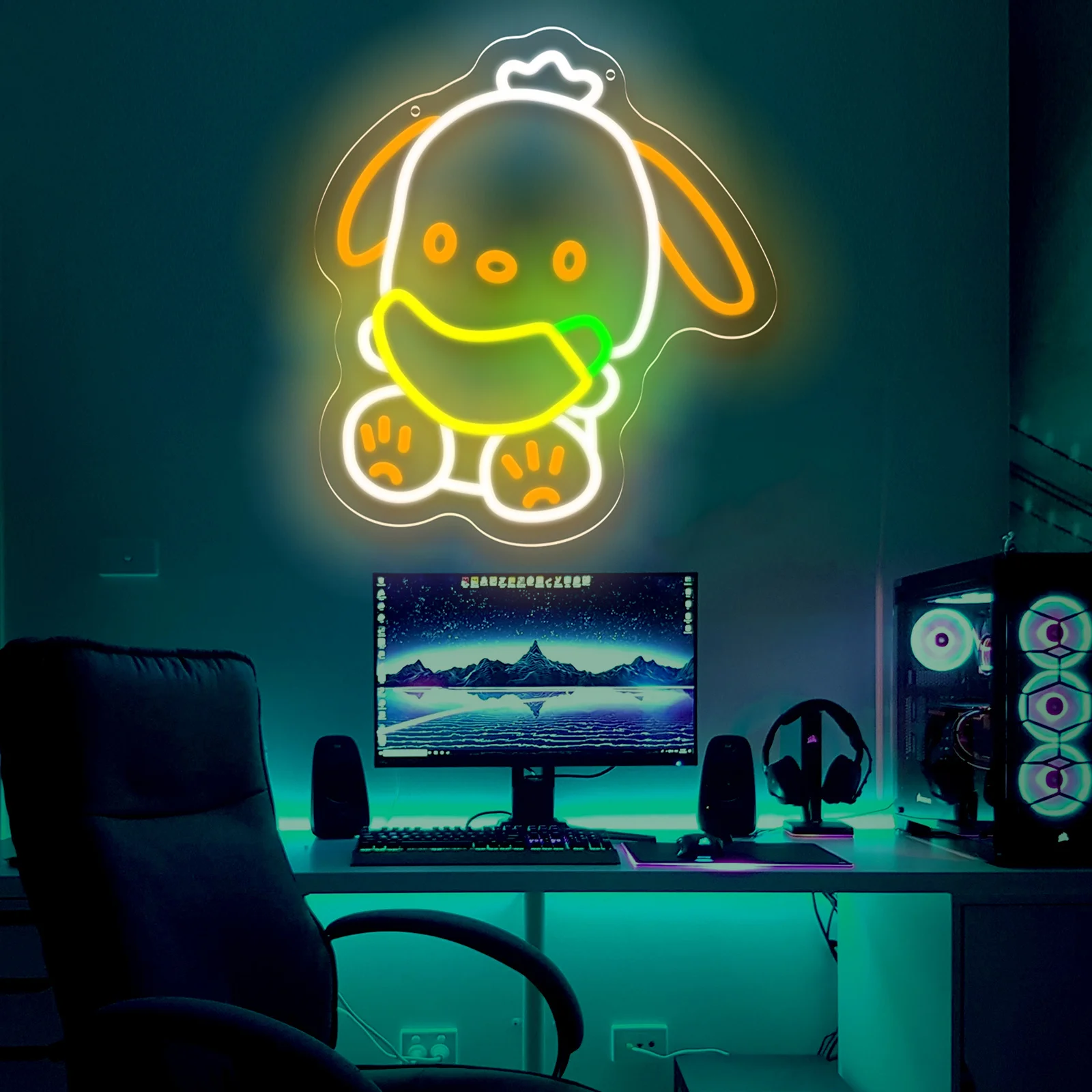 Sanrio Neonschild Pochacco Neonlicht für Geständnis der Liebe, Party, Schlafzimmer, Spielzimmer, Fenster, Café, Bar, Getränke, Shop-Dekoration