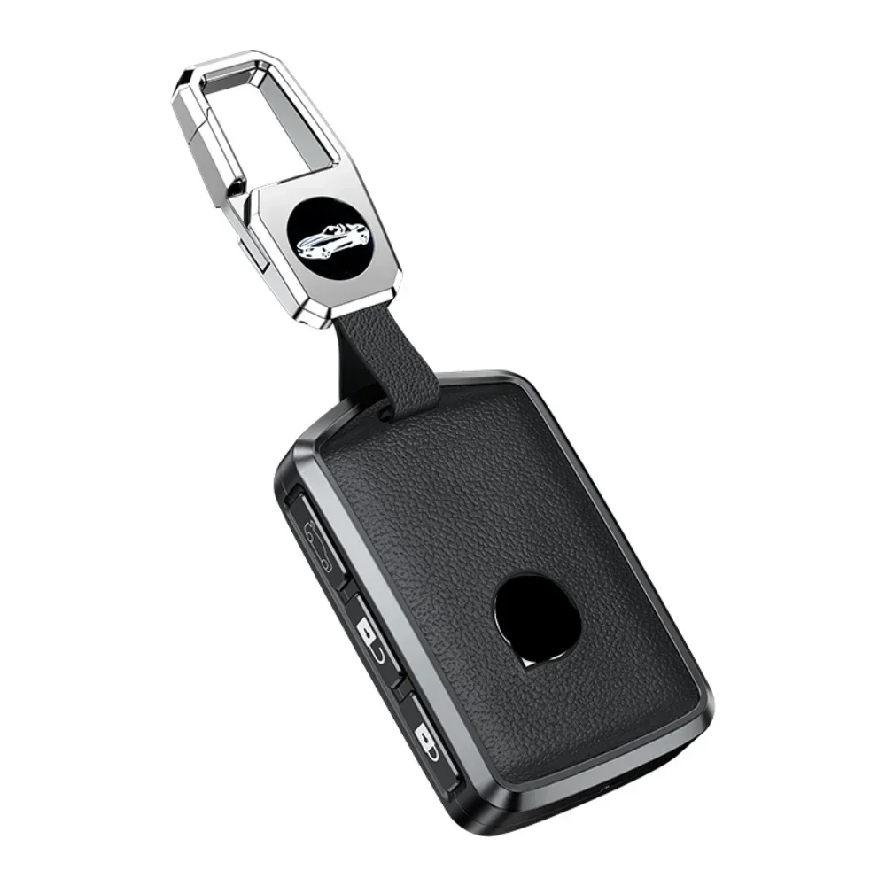 Aluminum Alloy Leather Car Key Case Cover Shell For Volvo S90 S60 XC60 XC90 XC40 C40 V60 V90 T6 T8 Auto Accessaries Keychain