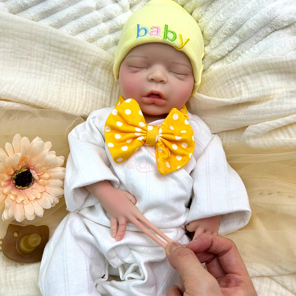 18Inch Handmade Lifelike Silicone Reborn Doll Realistic Skin Veins Soft Waterproof Doll Flexible Limbs Toy for Dementia Patients