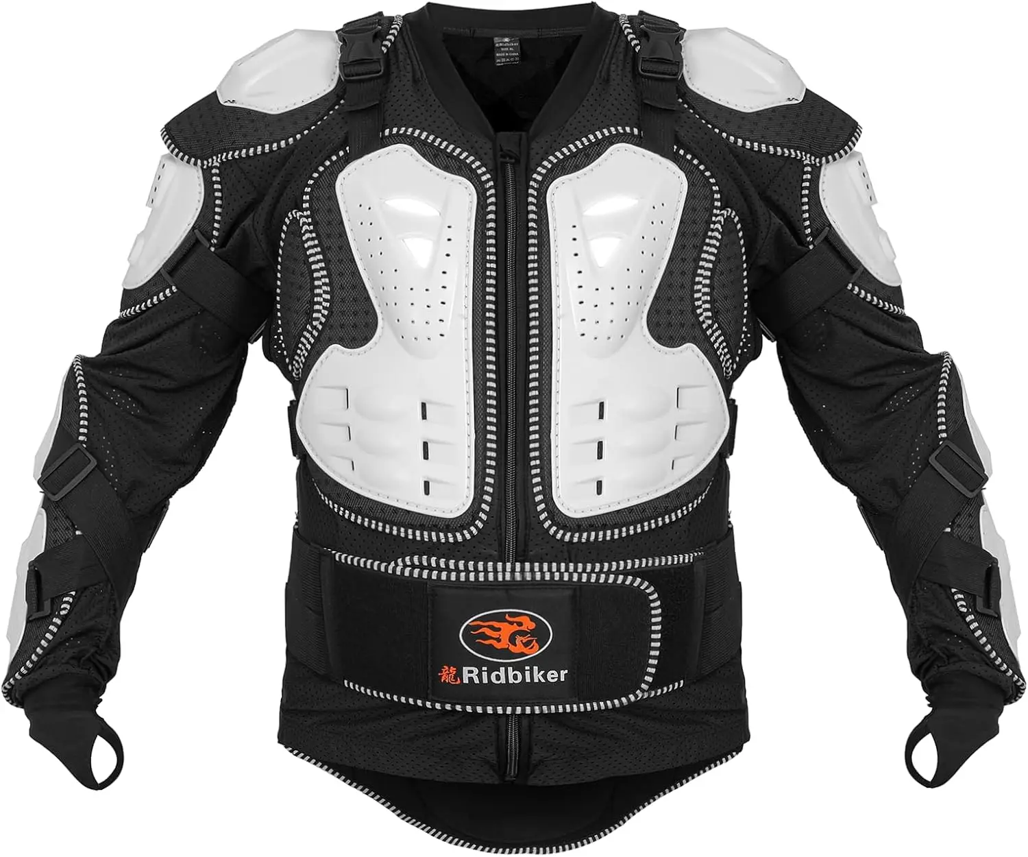 

Removable Racing Jacket Motocross Spine Chest Protective Shirt White Large for Motorcycle Safety