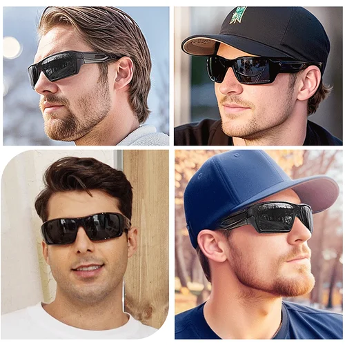 Imagen 2 del producto MAXJULI Wrap Around Sports Z87 Gafas de sol para cabezas grandes Hombres Mujeres Protección UV400 Gafas de sol 8232