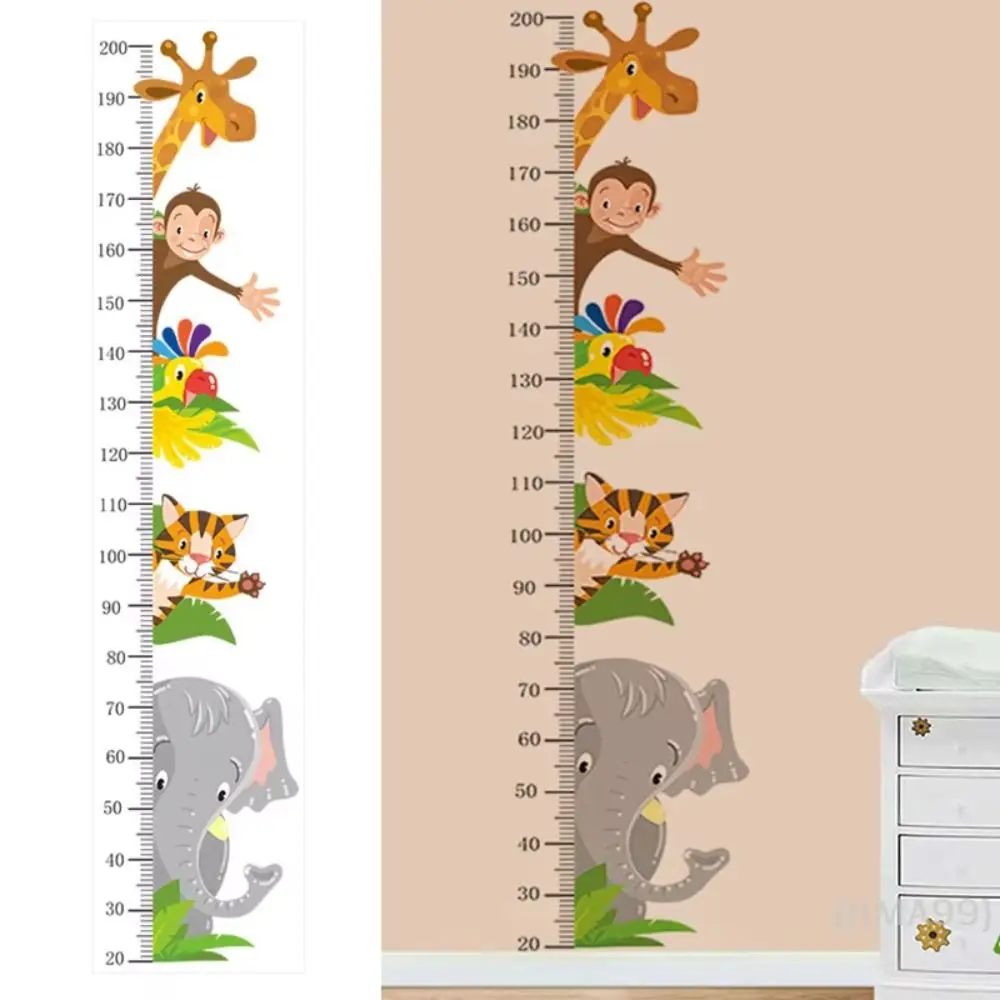 New Cartoon Height Measurement Sticker Self-adhesive Animal Pattern Height Sticker Kid Growth Ruler for Room Kindergarten Decor