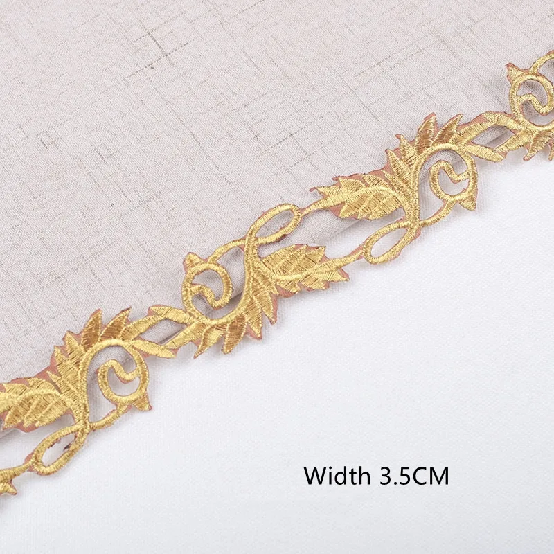 5Yards Gold and Silver Water Soluble Adhesive Back Hollow Embroidery Lace DIY Clothing Curtain Decoration Accessories Tools