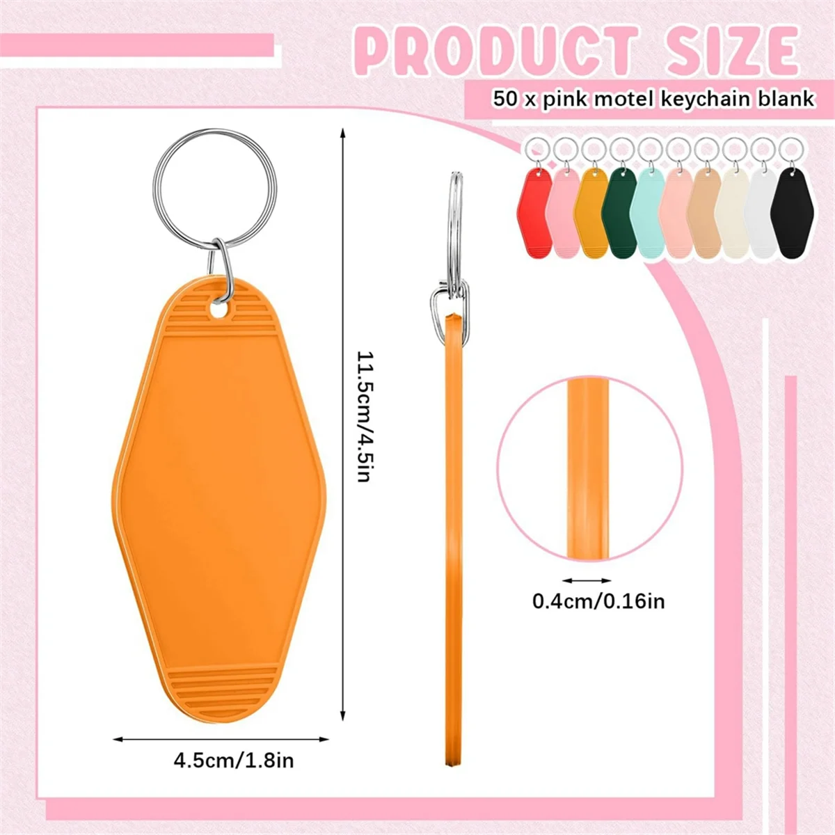 New 50 Pcs Motel Keychain Blank Hotel Keychain Sublimation Vintage Keychain Bulk for DIY Crafts Ornament