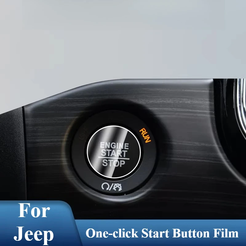 For Jeep Compass/Grand Commander/Cherokee/Wrangler/Grand Cherokee 2017-2022 Car One-click Start Button Film TPU Protective Film