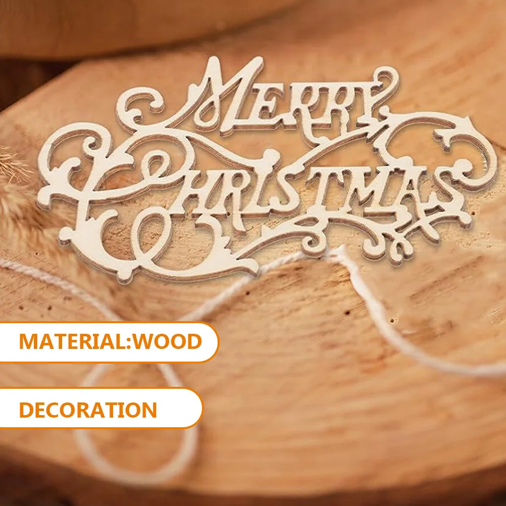 

10Pcs Wooden Christmas Ornaments Unfinished DIY Cutouts Set for Holiday Decor Graffiti Pendant Craft Home Hanging Decoration