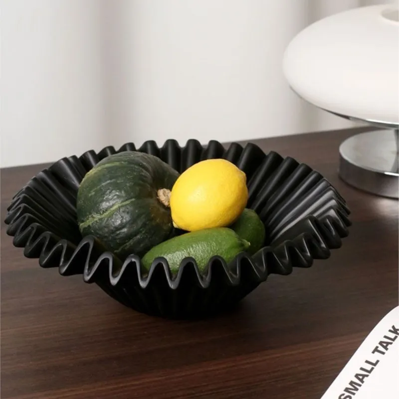 

Средневековый волнистый поднос для фруктов во французском стиле, украшение из смолы, художественные украшения, корзина для хранения фруктов в семье, поднос для хранения в домашней комнате ZG753