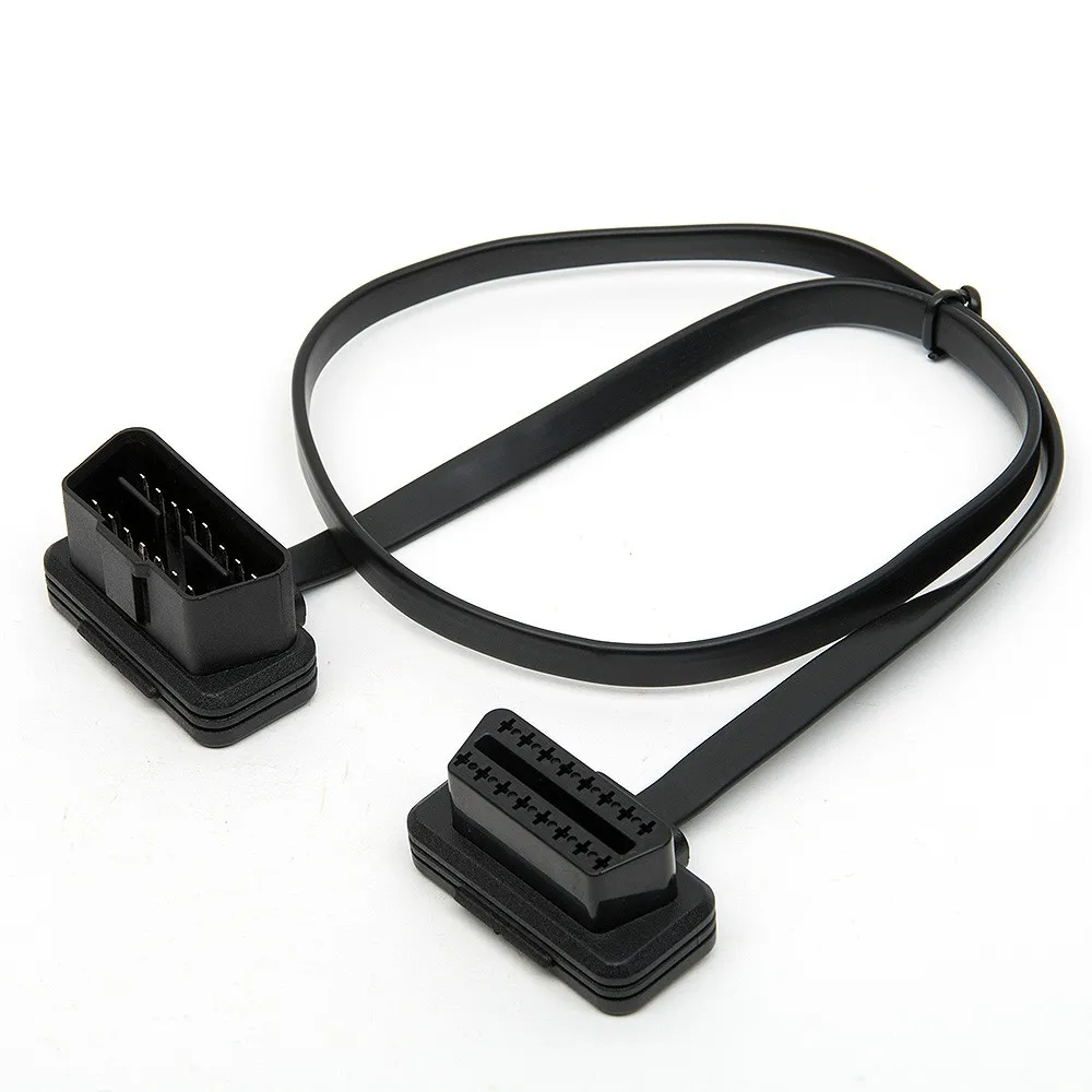 30/60/100CM Flat+Thin As Noodle 16 Pin OBD OBDII OBD2 16Pin Male To Female Car Scanner Extension Cable 8Core Connector