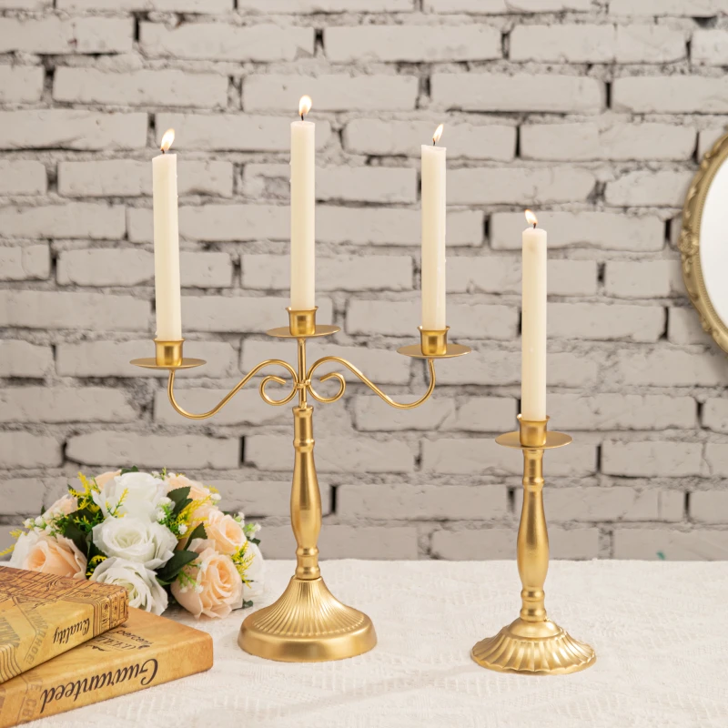 European Style Retro Candlestick Light Luxury Home Decoration Restaurant Atmosphere Hree Head Five Head Candle Holders Ornament