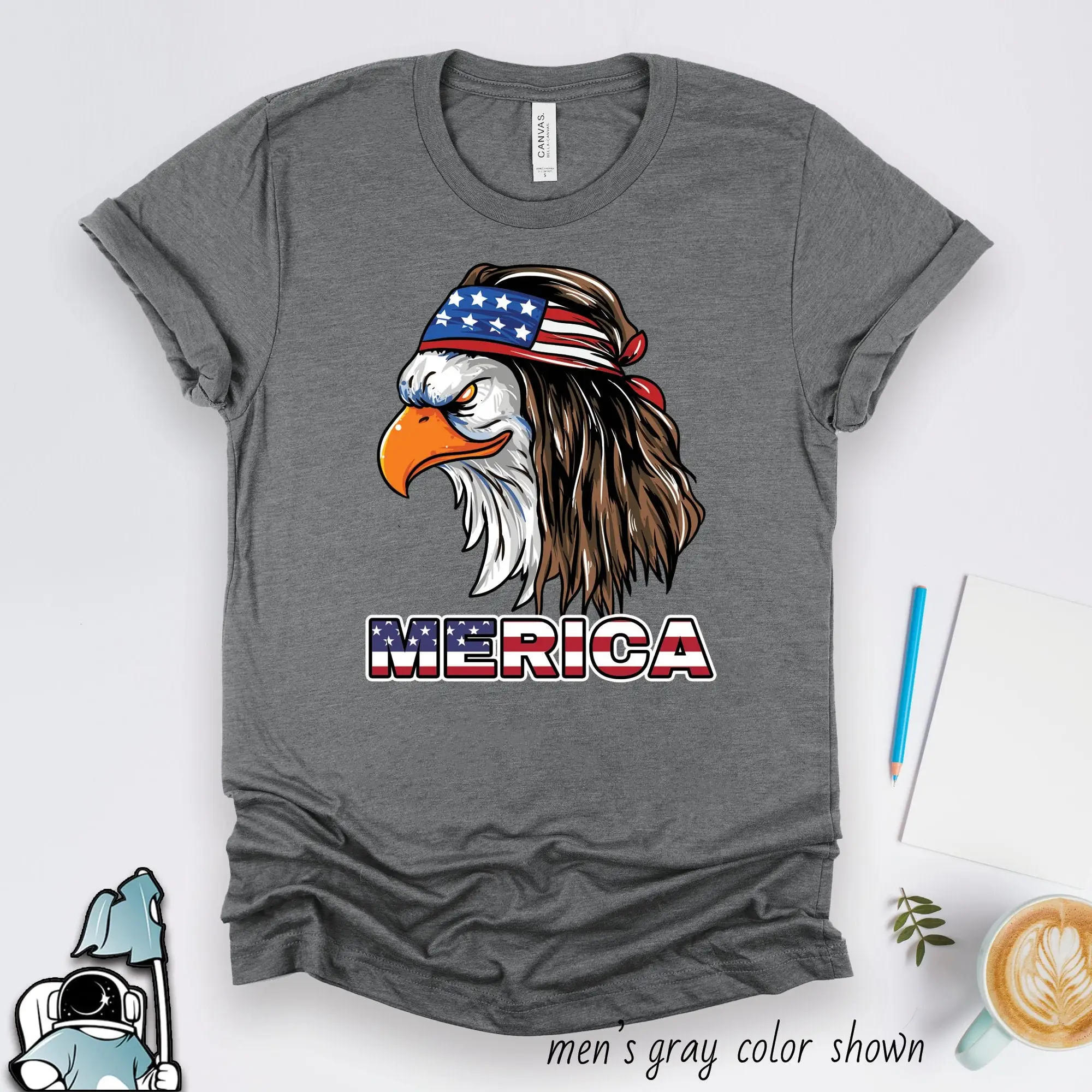 Patriotic T Shirt Merica USA Eagle American Flag Fourth of July America