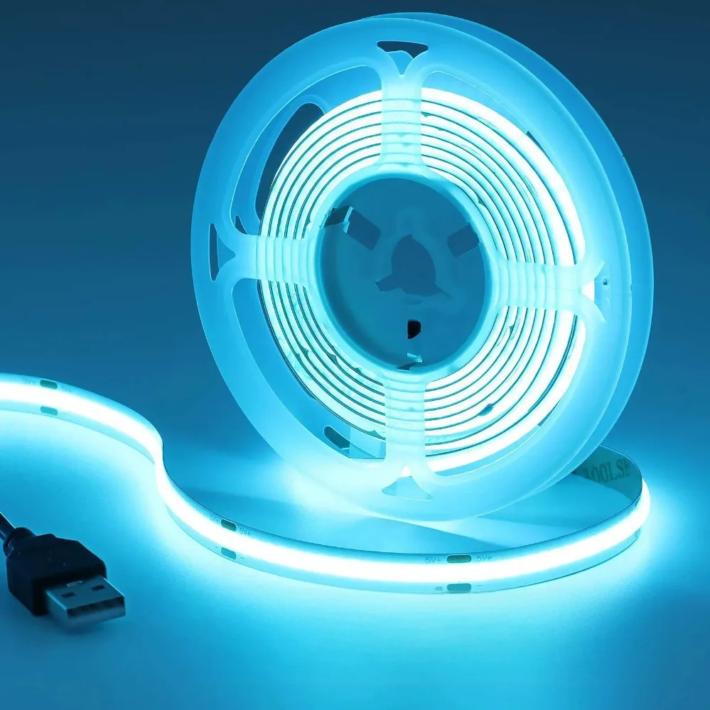 USB 5V COB Led Strip Light White/Red/Green/Pink/Ice Blue/Yellow 320LEDs Flexible Ribbon DC Night Lamp TV Backlights Home Decor