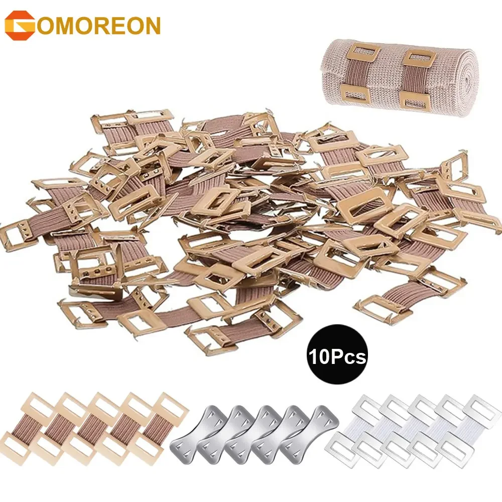 10Pcs/Set Elastic Bandage Clips Stretch Metal Clips with Plastic Storage Box Replaceable Wrap Clips for Various Types Bandages