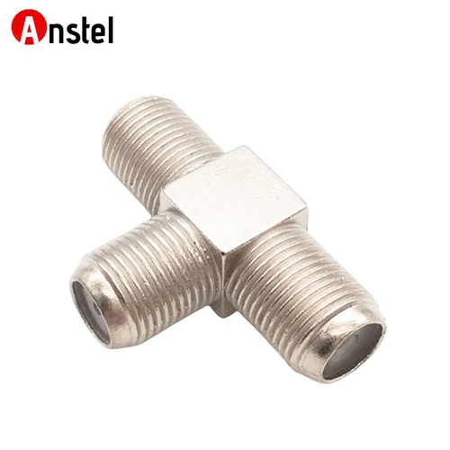 Divisor tipo F, adaptador de conector Coaxial hembra a 2 hembra de 3 vías F para TV, vídeo, antena VCR, Cable de TV, sintonizador satelital