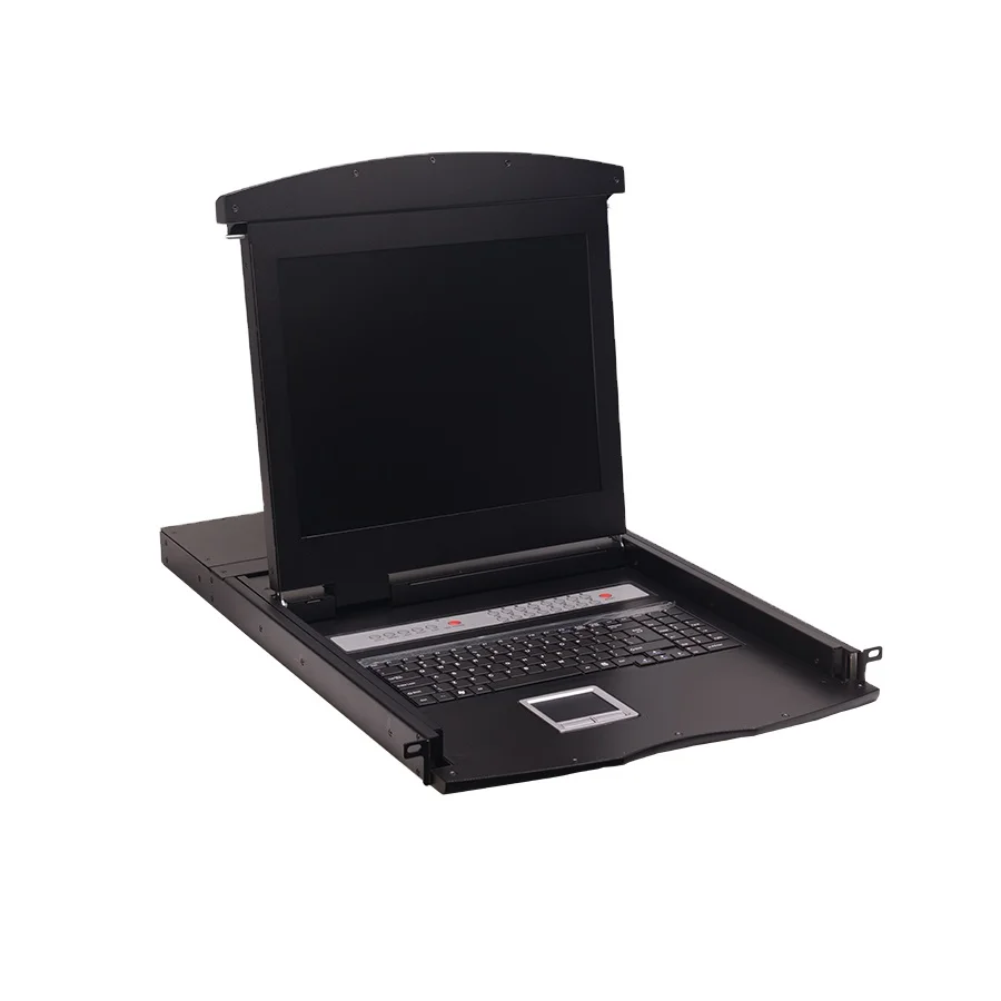Cat5e 1U 19'' Rackmount 17'' LCD Screen RJ45 Network KVM Switch