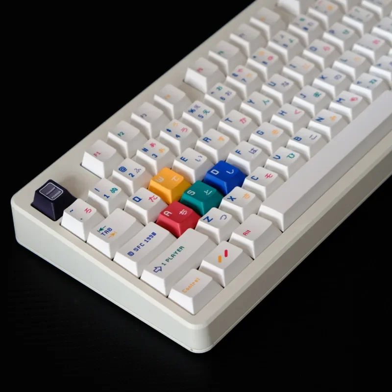 151 Key For Retro Super SFC Theme PBT Material Dye Sub Cherry Profile Keycap Set For MX Switch Gaming Mechanical Keyboard