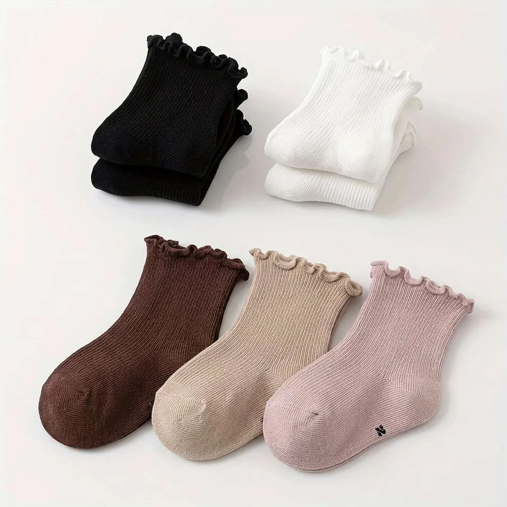 5팩 아기 면 양말, 프릴 가장자리 부드럽고 통기성 좋 - Cotton Crew Sock Pack 리뷰 및 가격