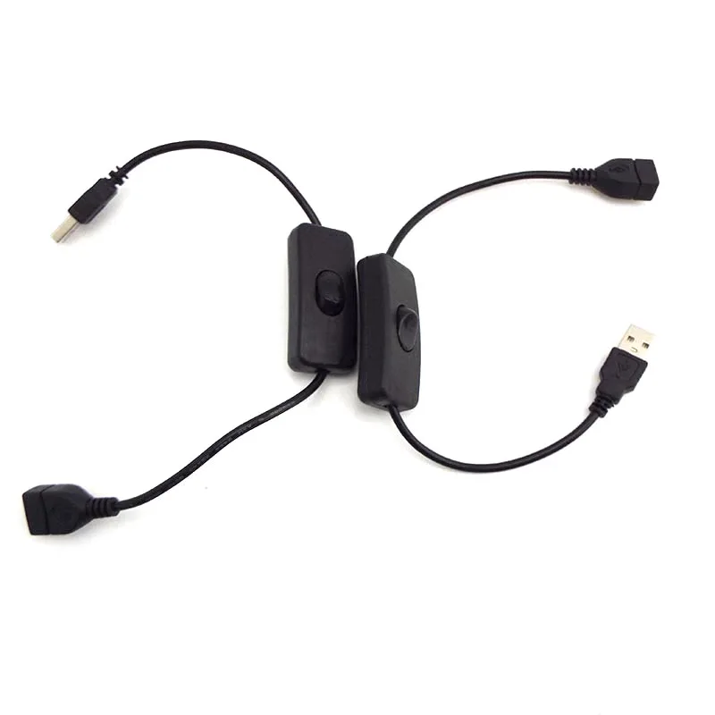 1pcs USB Cable Male to Female with Switch ON/OFF Extension Power Supply Line Durable Adapter 28cm J17
