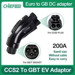 Chiefleed EV Adaptador CCS2 para GBT DC, Carregamento Rápido para Veículos Elétricos GBT, Conector do Carregador, Adaptador Portátil 200A