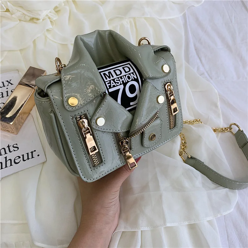 Locomotive Fashion Women's Bag 2025 New Korean Version Personalized Bag Chain Bag Single Shoulder Messenger Bag Jacket Fashion