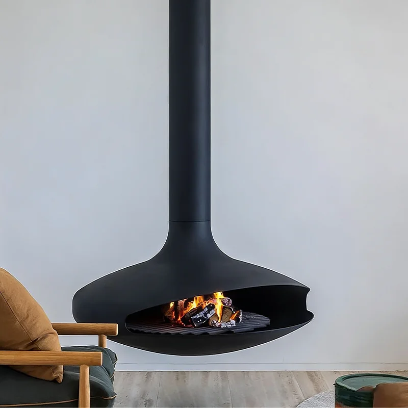 

Chimenea Colgante Indipendente in Acciaio Carbonio Con Design Moderno E Decorativo, Ideale Per Hotel, Ville E Bed & Breakfast.