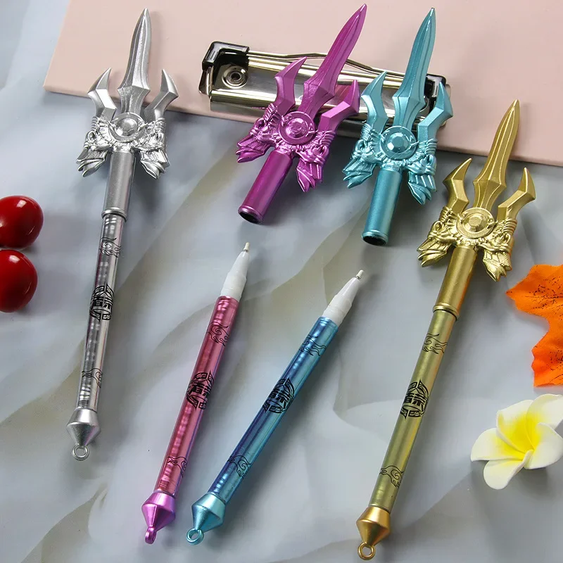 24Pcs animation weapon modeling creative retro stationery student gender-neutral pen cartoon book pen