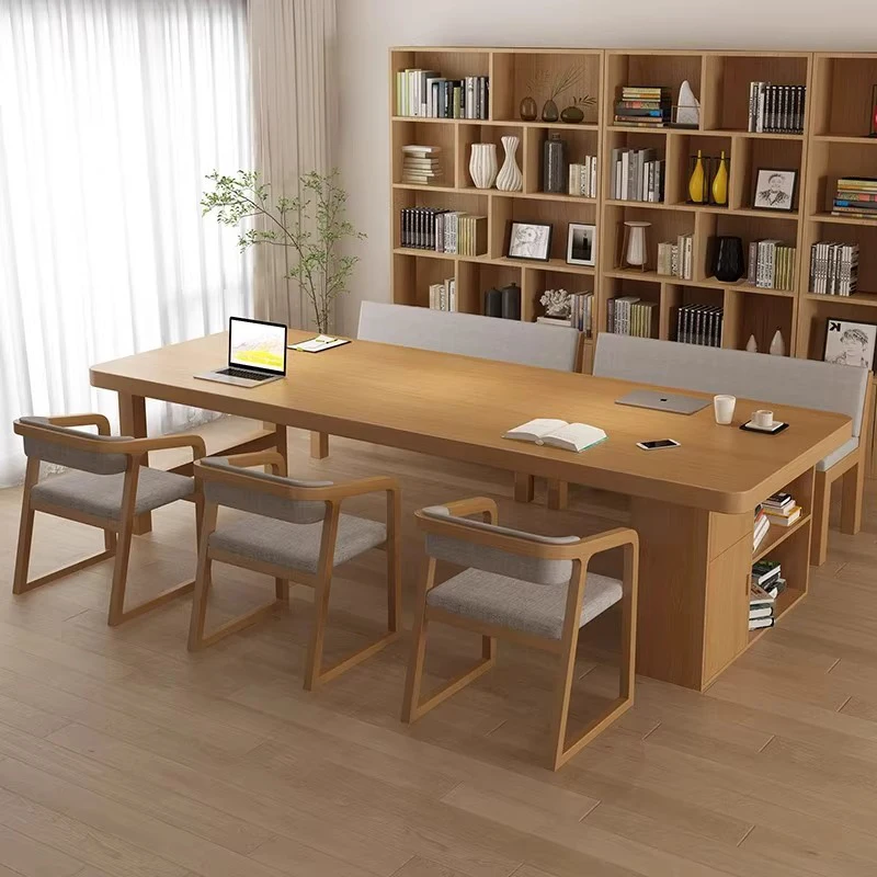 # Wooden Color Conference Table Negotiation Computer Table Work Desk Negotiation Table and Chair Combination