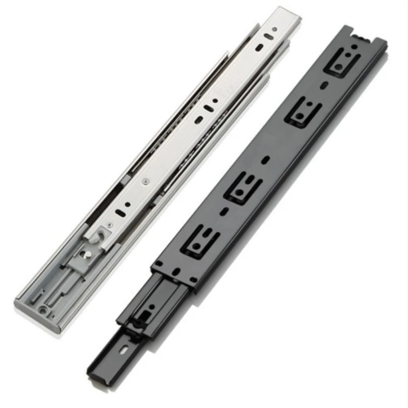 Drawer track drawer slide three rail drawer guide rail slide rail  furniture hardware fittings, slipway  2 pieces